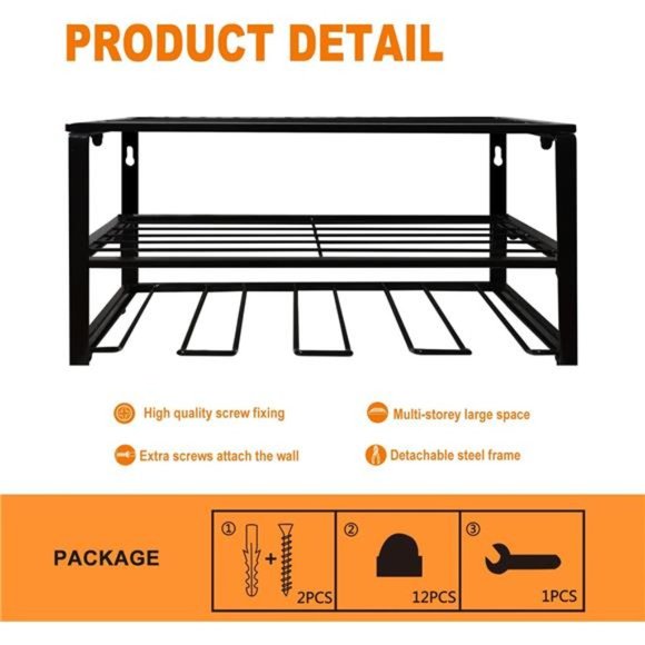 Power Tool Organizer, Wall Mounted Storage Rack, 150lb weight limit Heavy Duty - Picture 2 of 6
